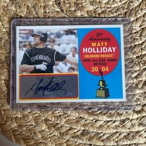 Matt Holiday 2008 Topps Autographed & Authenticated 5th Anniversary Cards #11/25